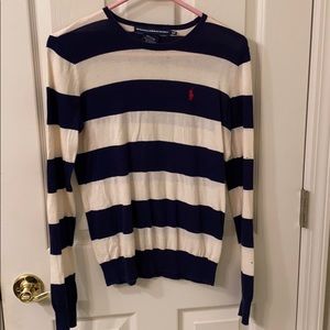 Ralph Lauren navy and cream striped sweater